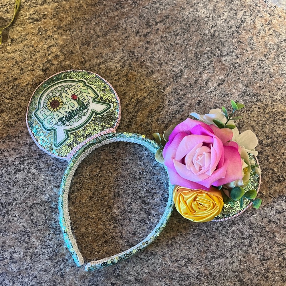 Disney Flower and Garden Festival Floral Mouse Ears Headband - Pink and Yellow